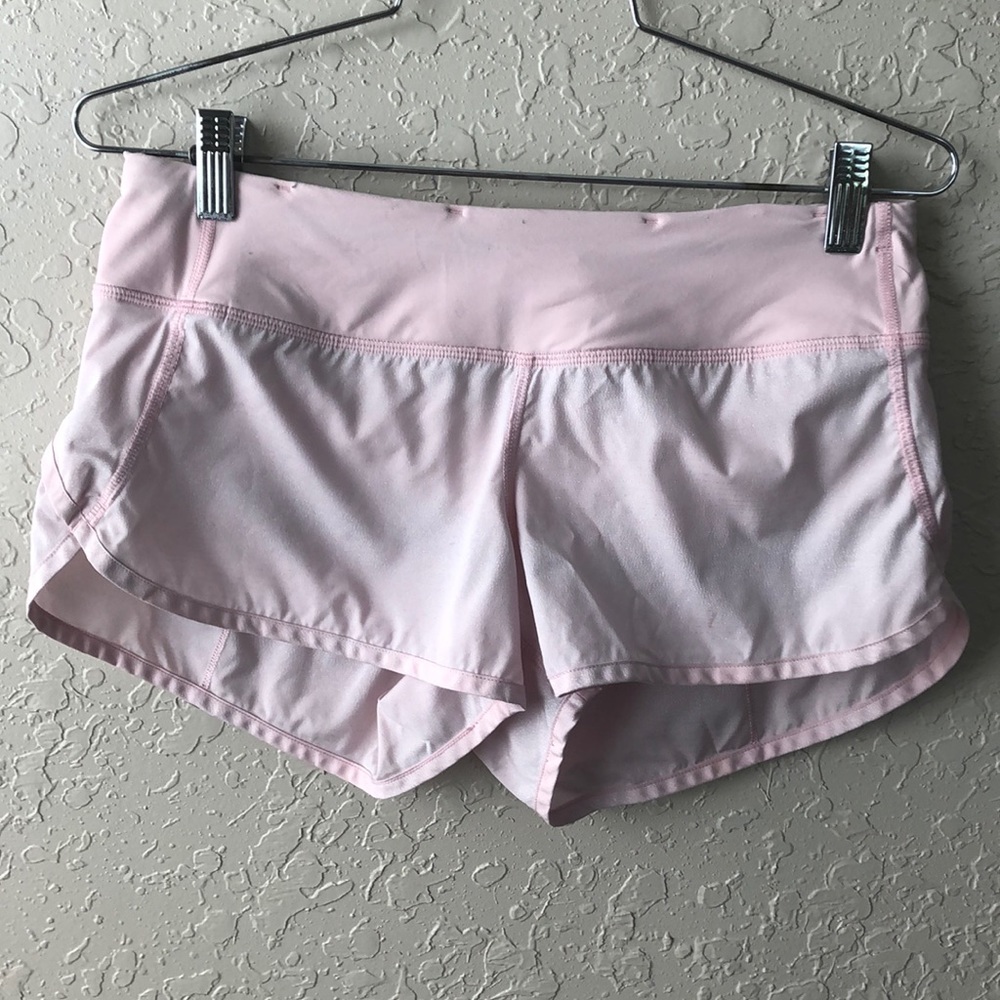 Lululemon Baby Pink running shorts size 4